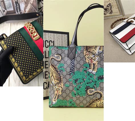 borsa gucci con testa di tigre brillante manico in legno|Borse da donna Gucci .